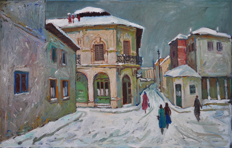 landscape_peizazh_paysage_oil_on_canvas_korca_vaj_pelhure_huile_toile_neige_snow_bore_agim_zajmi